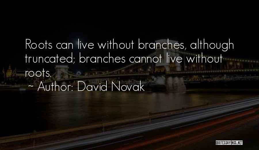 David Novak Quotes: Roots Can Live Without Branches, Although Truncated; Branches Cannot Live Without Roots.