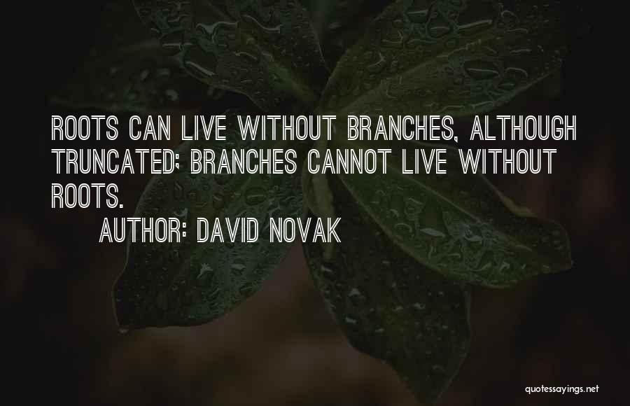 David Novak Quotes: Roots Can Live Without Branches, Although Truncated; Branches Cannot Live Without Roots.