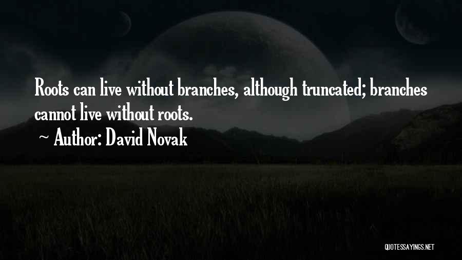 David Novak Quotes: Roots Can Live Without Branches, Although Truncated; Branches Cannot Live Without Roots.