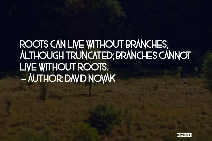 David Novak Quotes: Roots Can Live Without Branches, Although Truncated; Branches Cannot Live Without Roots.