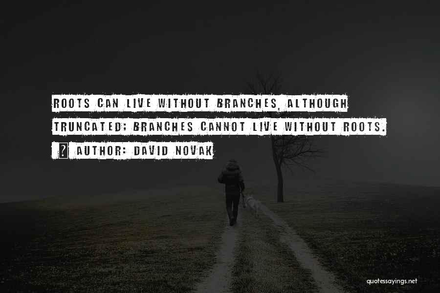 David Novak Quotes: Roots Can Live Without Branches, Although Truncated; Branches Cannot Live Without Roots.