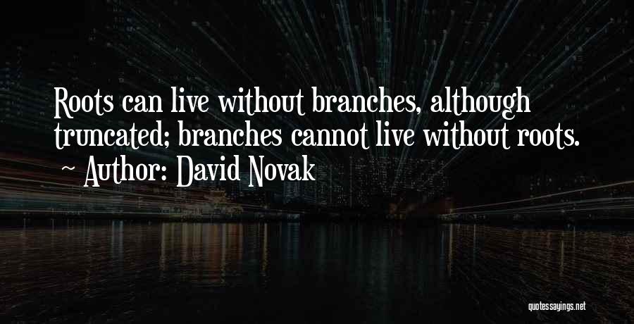 David Novak Quotes: Roots Can Live Without Branches, Although Truncated; Branches Cannot Live Without Roots.