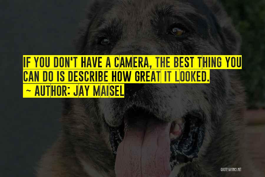 Jay Maisel Quotes: If You Don't Have A Camera, The Best Thing You Can Do Is Describe How Great It Looked.