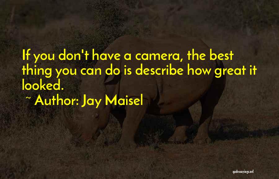 Jay Maisel Quotes: If You Don't Have A Camera, The Best Thing You Can Do Is Describe How Great It Looked.