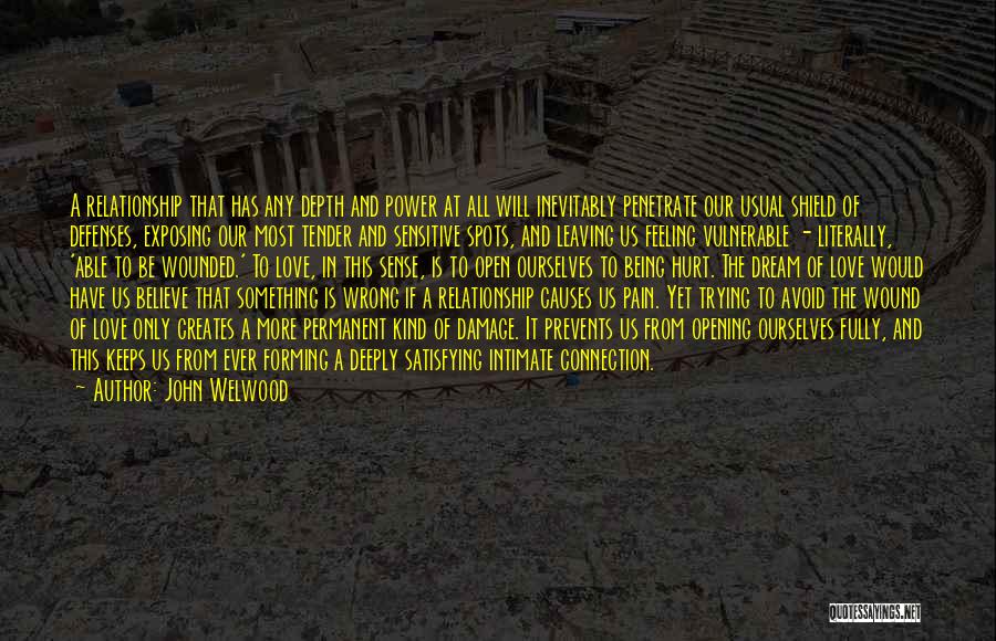 John Welwood Quotes: A Relationship That Has Any Depth And Power At All Will Inevitably Penetrate Our Usual Shield Of Defenses, Exposing Our