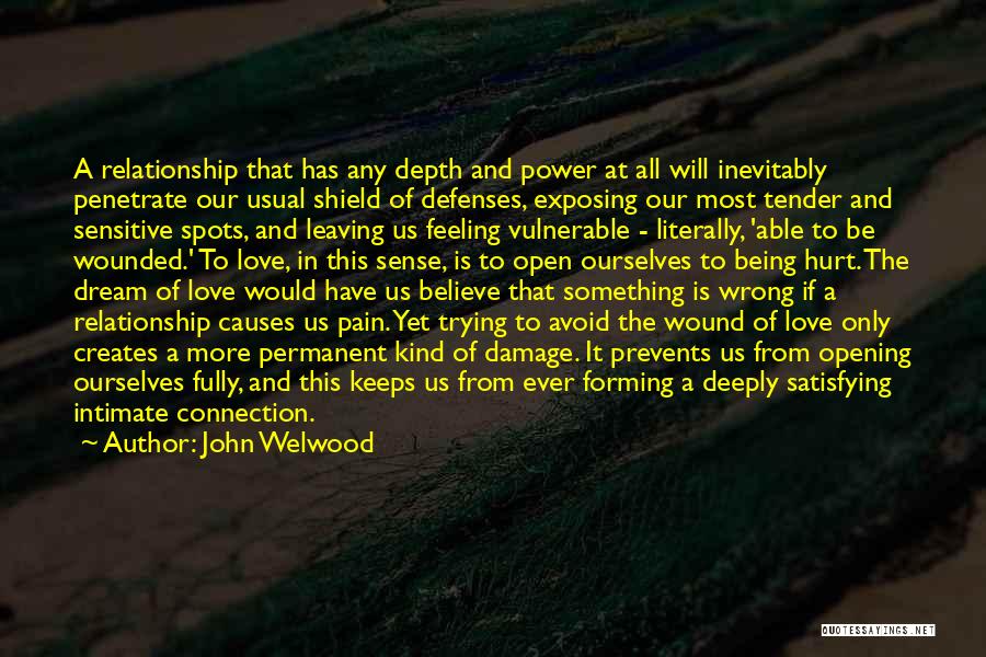 John Welwood Quotes: A Relationship That Has Any Depth And Power At All Will Inevitably Penetrate Our Usual Shield Of Defenses, Exposing Our