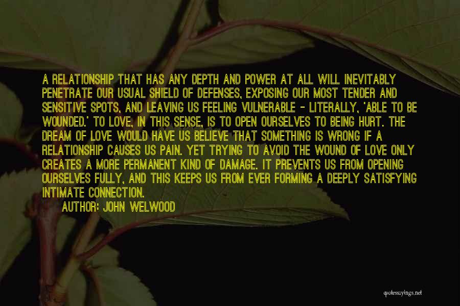John Welwood Quotes: A Relationship That Has Any Depth And Power At All Will Inevitably Penetrate Our Usual Shield Of Defenses, Exposing Our