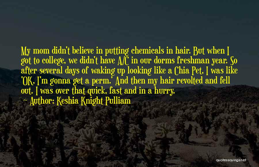 Keshia Knight Pulliam Quotes: My Mom Didn't Believe In Putting Chemicals In Hair. But When I Got To College, We Didn't Have A/c In