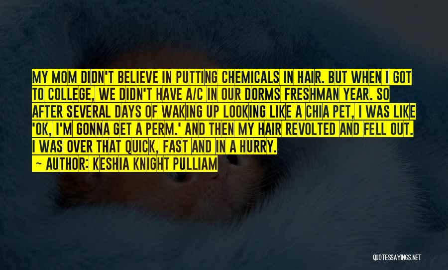 Keshia Knight Pulliam Quotes: My Mom Didn't Believe In Putting Chemicals In Hair. But When I Got To College, We Didn't Have A/c In