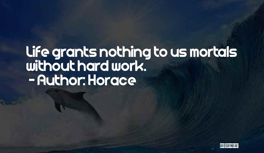 Horace Quotes: Life Grants Nothing To Us Mortals Without Hard Work.