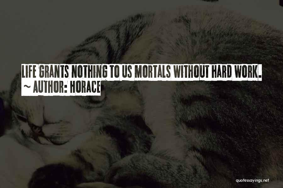 Horace Quotes: Life Grants Nothing To Us Mortals Without Hard Work.