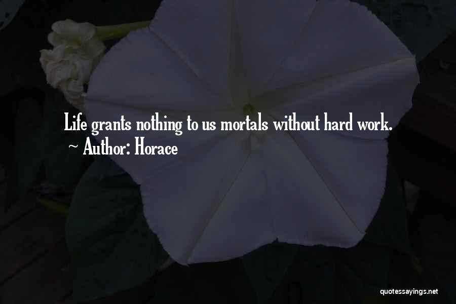 Horace Quotes: Life Grants Nothing To Us Mortals Without Hard Work.