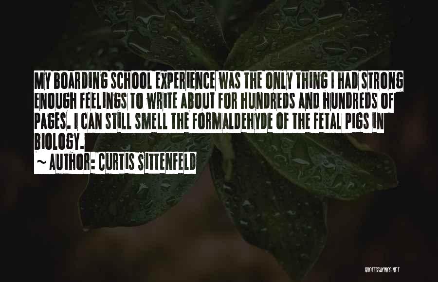 Curtis Sittenfeld Quotes: My Boarding School Experience Was The Only Thing I Had Strong Enough Feelings To Write About For Hundreds And Hundreds