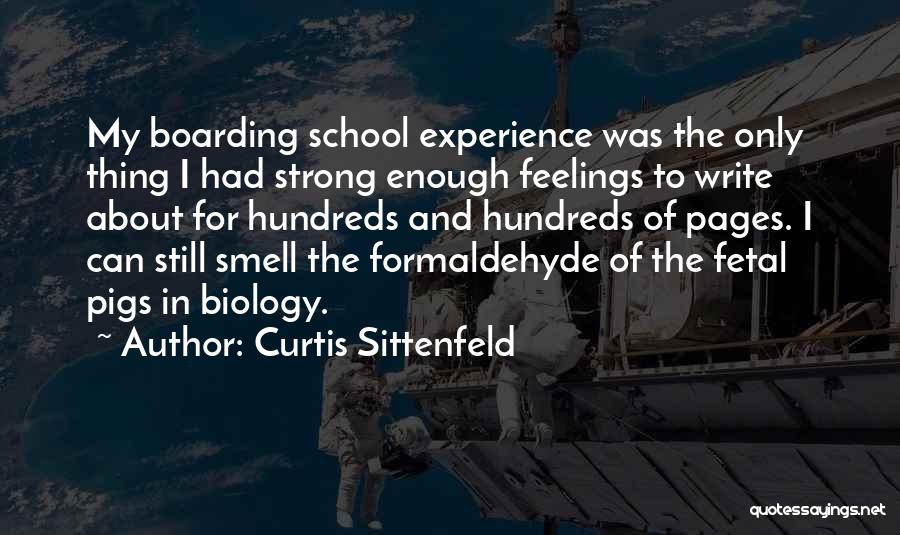 Curtis Sittenfeld Quotes: My Boarding School Experience Was The Only Thing I Had Strong Enough Feelings To Write About For Hundreds And Hundreds