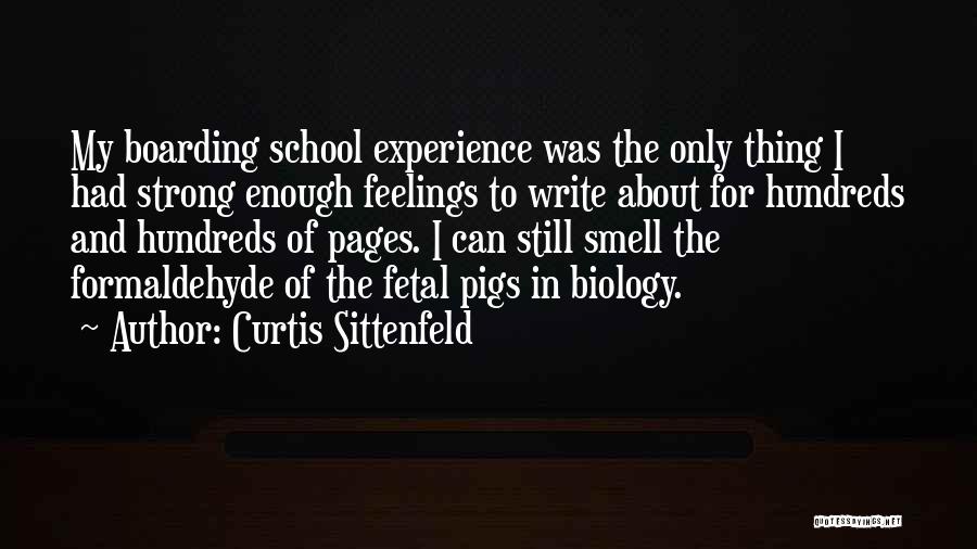 Curtis Sittenfeld Quotes: My Boarding School Experience Was The Only Thing I Had Strong Enough Feelings To Write About For Hundreds And Hundreds