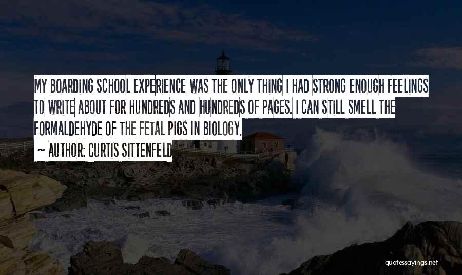 Curtis Sittenfeld Quotes: My Boarding School Experience Was The Only Thing I Had Strong Enough Feelings To Write About For Hundreds And Hundreds