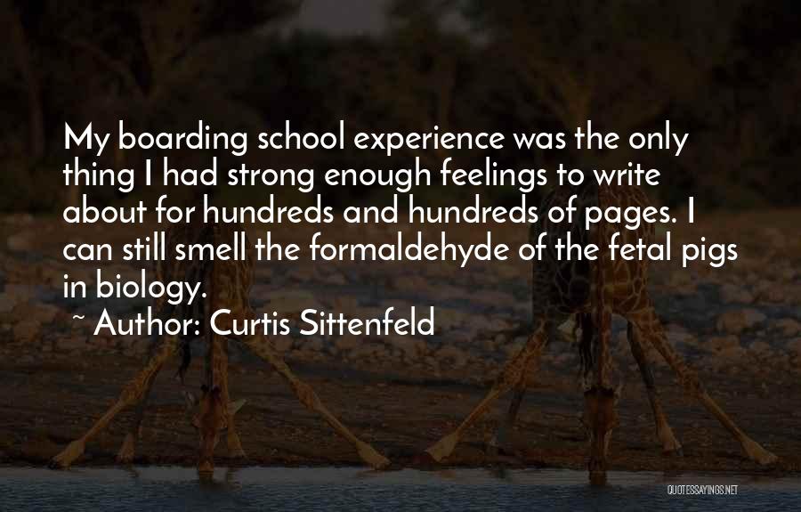 Curtis Sittenfeld Quotes: My Boarding School Experience Was The Only Thing I Had Strong Enough Feelings To Write About For Hundreds And Hundreds