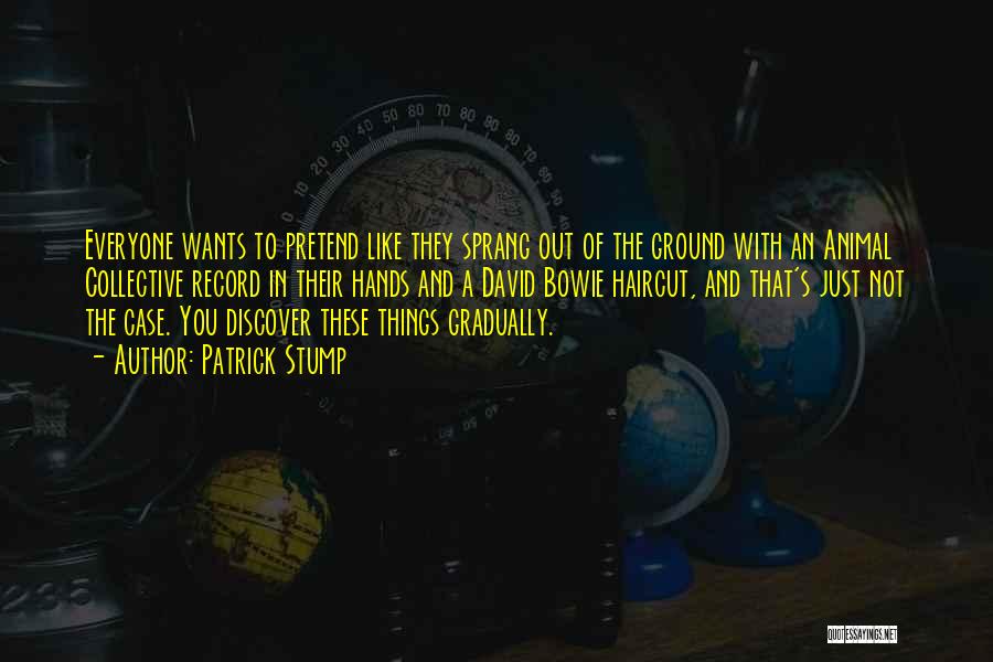 Patrick Stump Quotes: Everyone Wants To Pretend Like They Sprang Out Of The Ground With An Animal Collective Record In Their Hands And