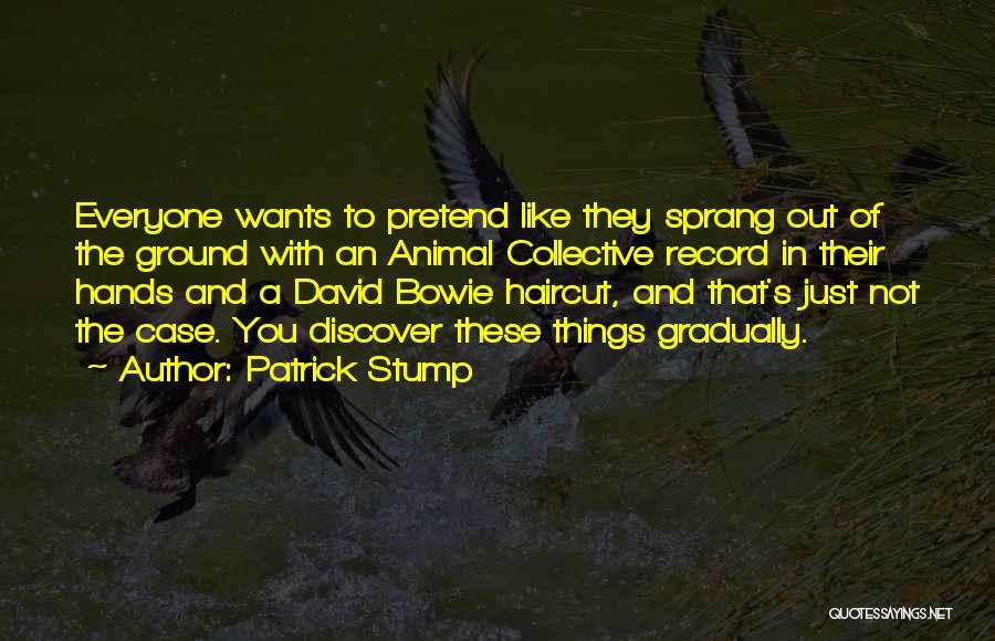 Patrick Stump Quotes: Everyone Wants To Pretend Like They Sprang Out Of The Ground With An Animal Collective Record In Their Hands And