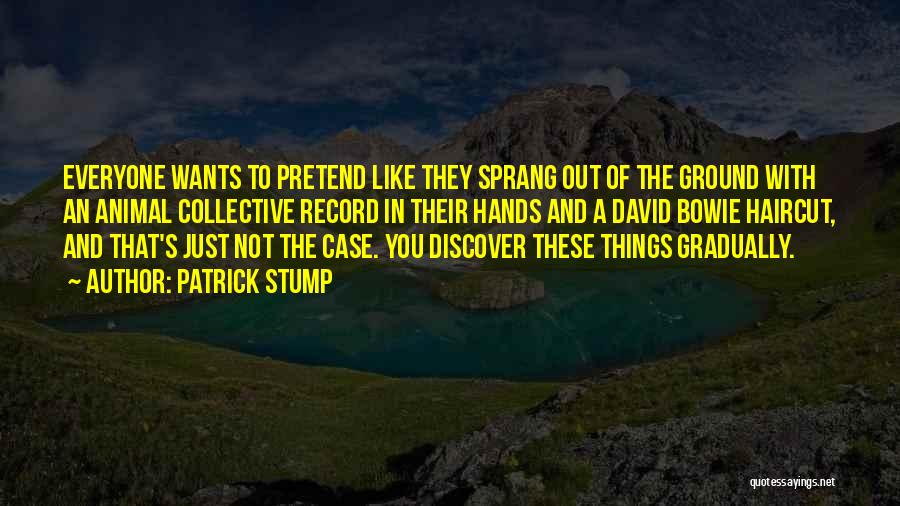 Patrick Stump Quotes: Everyone Wants To Pretend Like They Sprang Out Of The Ground With An Animal Collective Record In Their Hands And