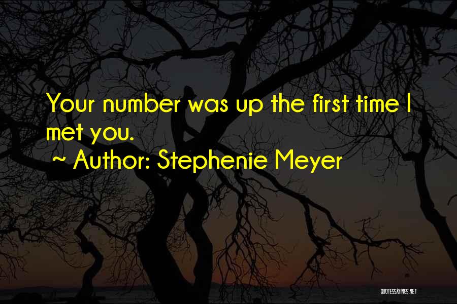 Stephenie Meyer Quotes: Your Number Was Up The First Time I Met You.