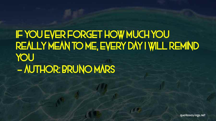 Bruno Mars Quotes: If You Ever Forget How Much You Really Mean To Me, Every Day I Will Remind You