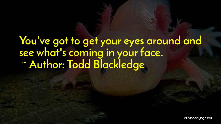 Todd Blackledge Quotes: You've Got To Get Your Eyes Around And See What's Coming In Your Face.