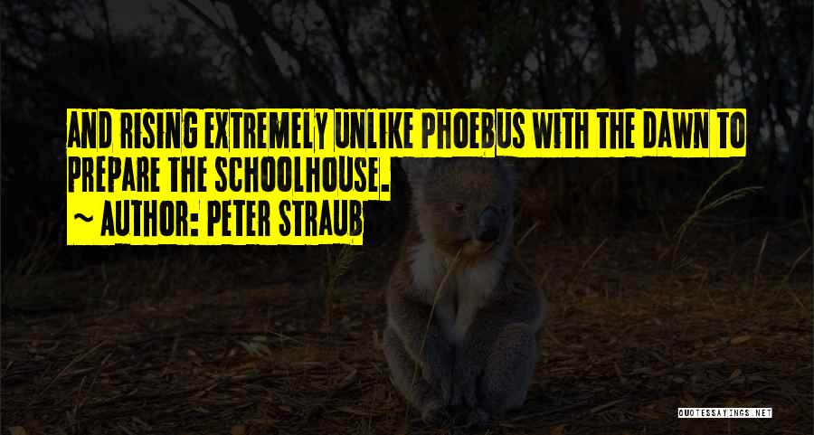 Peter Straub Quotes: And Rising Extremely Unlike Phoebus With The Dawn To Prepare The Schoolhouse.