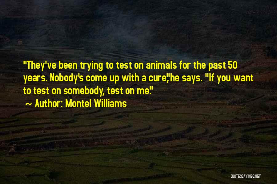 Montel Williams Quotes: They've Been Trying To Test On Animals For The Past 50 Years. Nobody's Come Up With A Cure,he Says. If