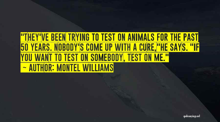 Montel Williams Quotes: They've Been Trying To Test On Animals For The Past 50 Years. Nobody's Come Up With A Cure,he Says. If