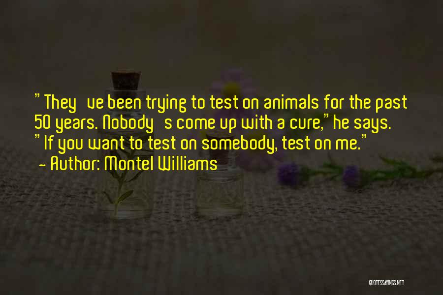 Montel Williams Quotes: They've Been Trying To Test On Animals For The Past 50 Years. Nobody's Come Up With A Cure,he Says. If