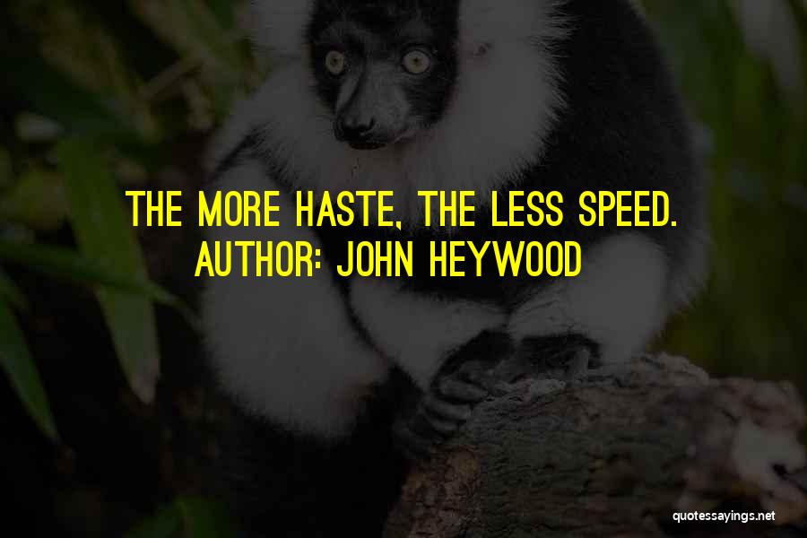 John Heywood Quotes: The More Haste, The Less Speed.
