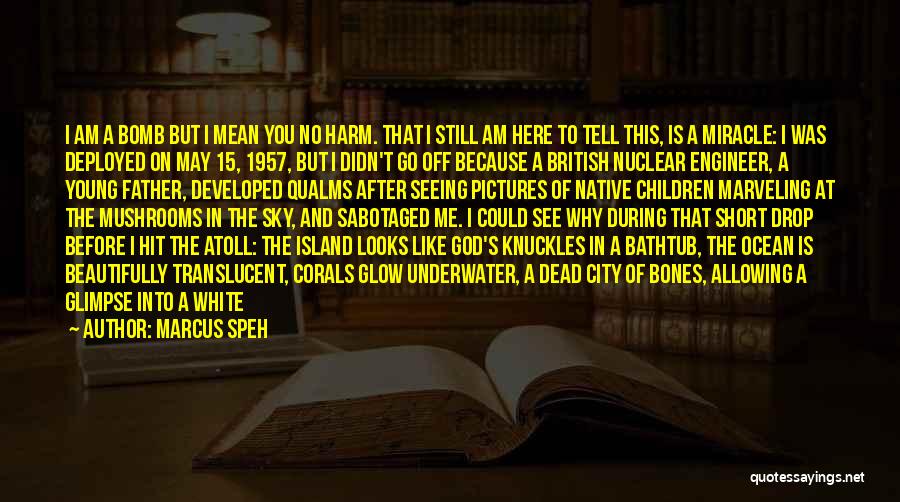 Marcus Speh Quotes: I Am A Bomb But I Mean You No Harm. That I Still Am Here To Tell This, Is A