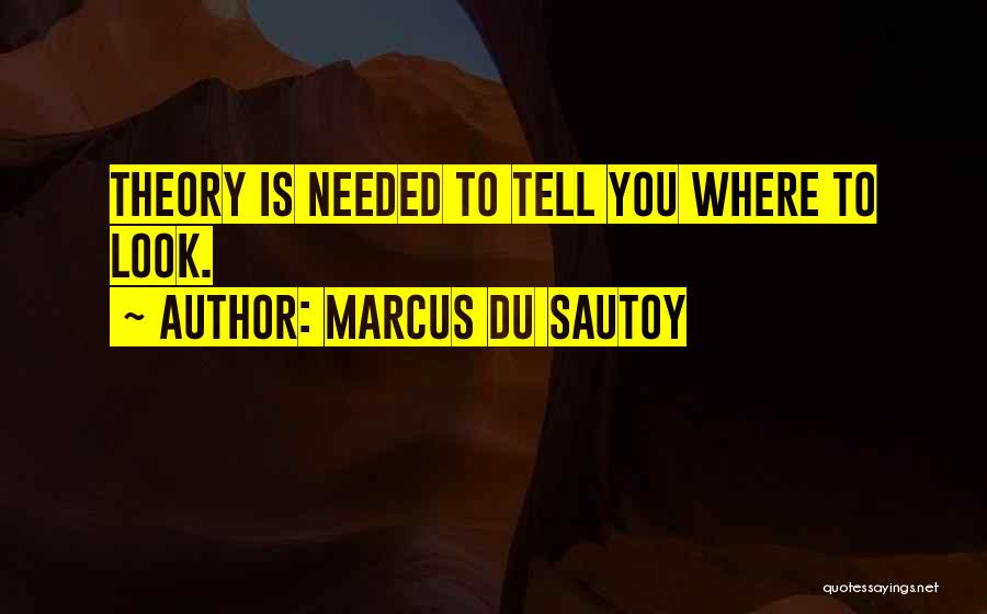 Marcus Du Sautoy Quotes: Theory Is Needed To Tell You Where To Look.