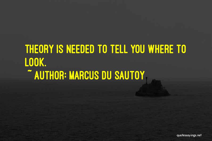 Marcus Du Sautoy Quotes: Theory Is Needed To Tell You Where To Look.