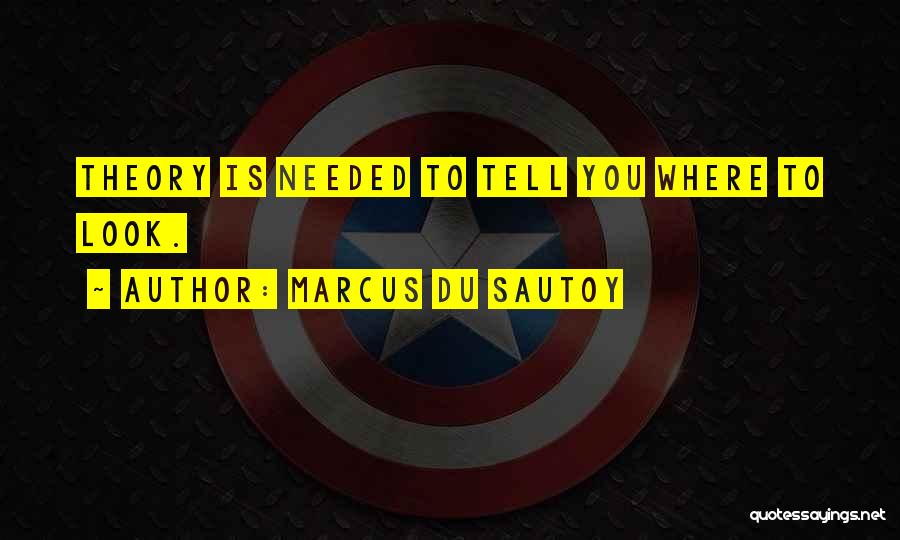 Marcus Du Sautoy Quotes: Theory Is Needed To Tell You Where To Look.