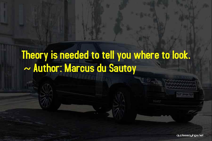 Marcus Du Sautoy Quotes: Theory Is Needed To Tell You Where To Look.