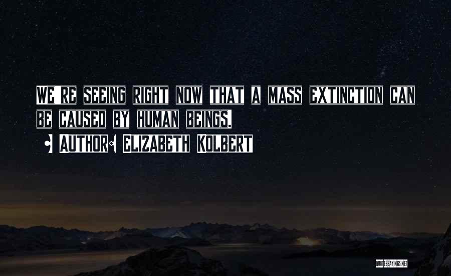 Elizabeth Kolbert Quotes: We're Seeing Right Now That A Mass Extinction Can Be Caused By Human Beings.