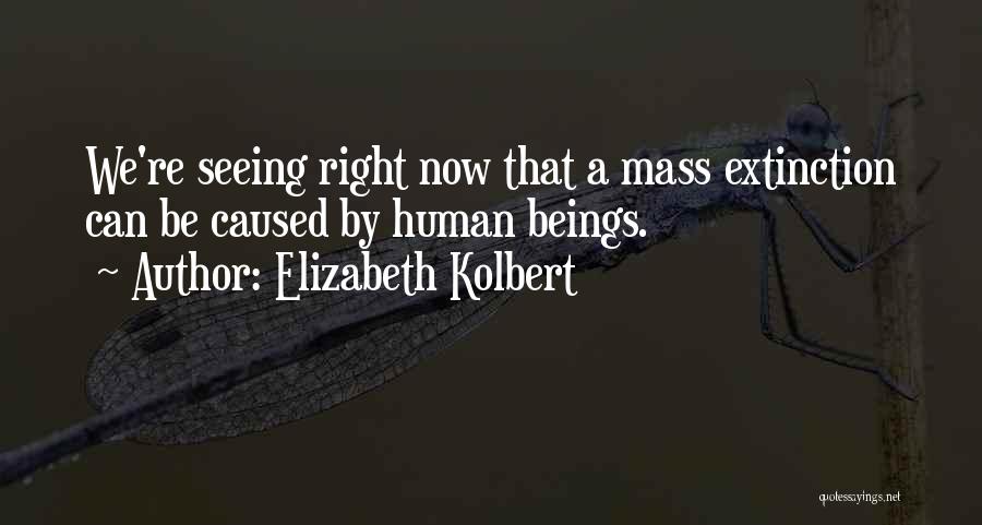 Elizabeth Kolbert Quotes: We're Seeing Right Now That A Mass Extinction Can Be Caused By Human Beings.