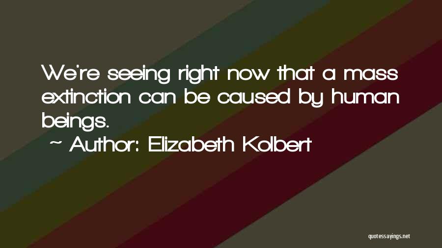 Elizabeth Kolbert Quotes: We're Seeing Right Now That A Mass Extinction Can Be Caused By Human Beings.