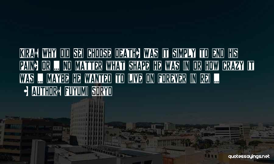 Fuyumi Soryo Quotes: Kira: Why Did Sei Choose Death? Was It Simply To End His Pain? Or ... No Matter What Shape He
