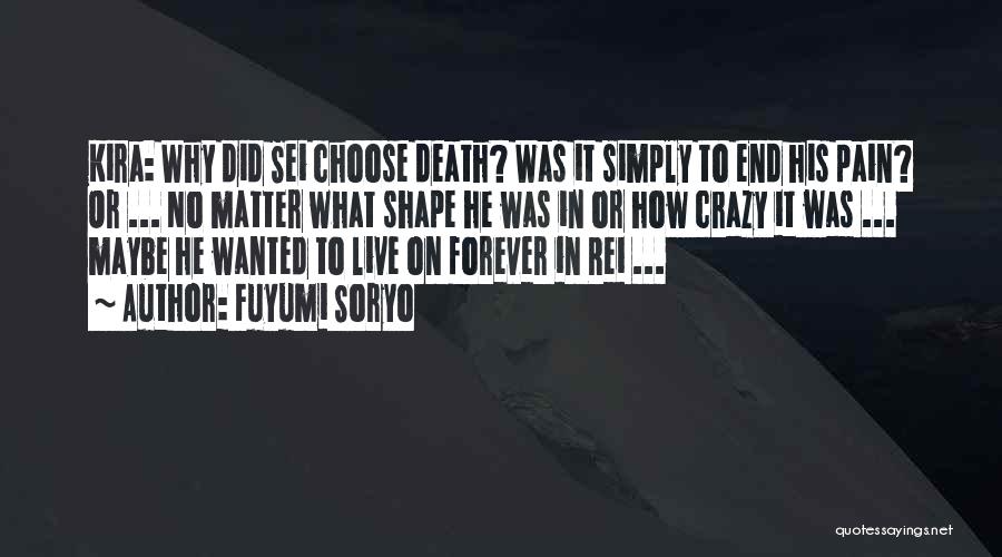 Fuyumi Soryo Quotes: Kira: Why Did Sei Choose Death? Was It Simply To End His Pain? Or ... No Matter What Shape He