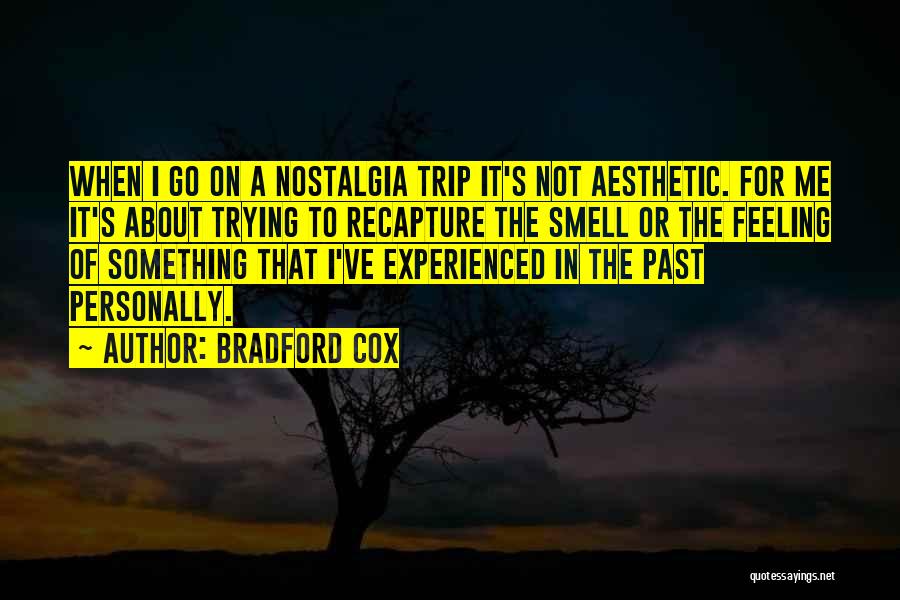 Bradford Cox Quotes: When I Go On A Nostalgia Trip It's Not Aesthetic. For Me It's About Trying To Recapture The Smell Or
