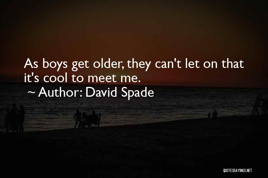 David Spade Quotes: As Boys Get Older, They Can't Let On That It's Cool To Meet Me.