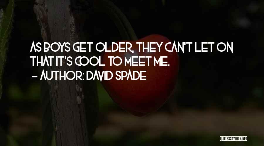 David Spade Quotes: As Boys Get Older, They Can't Let On That It's Cool To Meet Me.