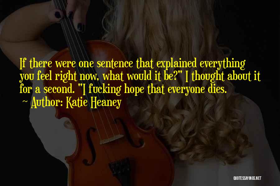 Katie Heaney Quotes: If There Were One Sentence That Explained Everything You Feel Right Now, What Would It Be? I Thought About It
