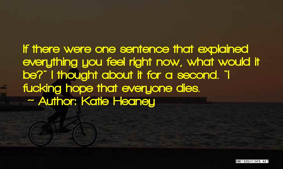 Katie Heaney Quotes: If There Were One Sentence That Explained Everything You Feel Right Now, What Would It Be? I Thought About It