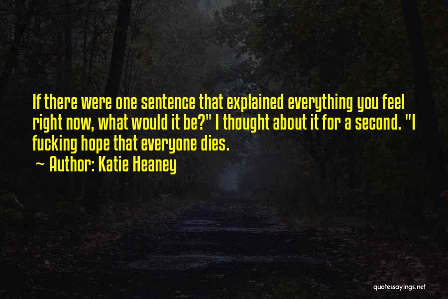 Katie Heaney Quotes: If There Were One Sentence That Explained Everything You Feel Right Now, What Would It Be? I Thought About It