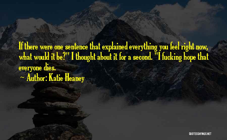 Katie Heaney Quotes: If There Were One Sentence That Explained Everything You Feel Right Now, What Would It Be? I Thought About It