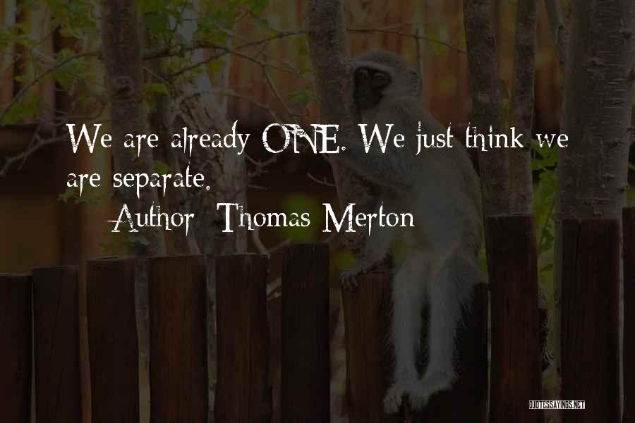 Thomas Merton Quotes: We Are Already One. We Just Think We Are Separate.